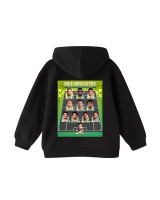Sudadera Negra con Diseño Mundial