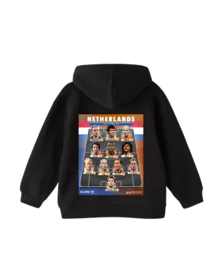 Sudadera Negra con Diseño Mundial