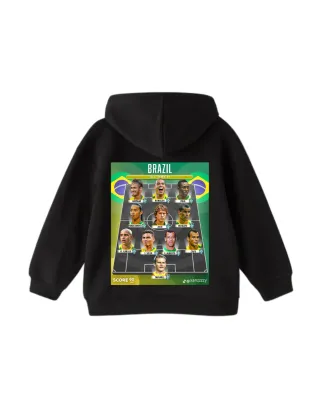 Sudadera Negra con Diseño Mundial