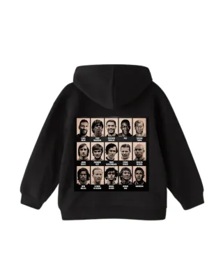 Sudadera Negra con Diseño Mundial