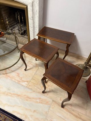 Mesas nido auxiliares de madera