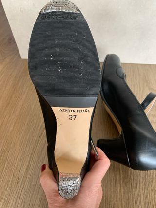 Zapatos de baile de piel negros con punteras