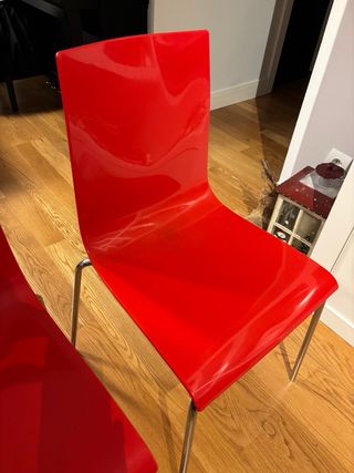 Sillas de policarbonato rojas (Set de 4)