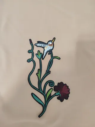 Poncho reversible beige y negro con