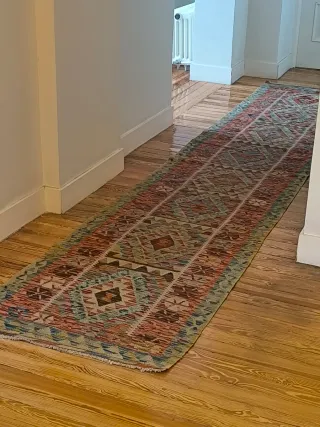 Tappeto Kilim Multicolore per Corridoio in Buono Stato