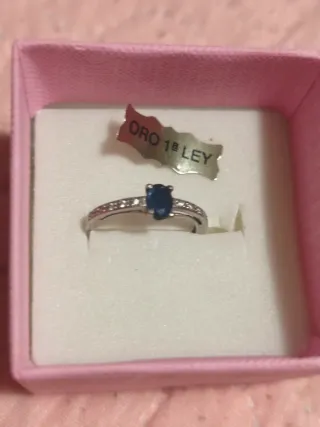 Anillos y joyas Oro 1ª Ley con zafiro y diamantes