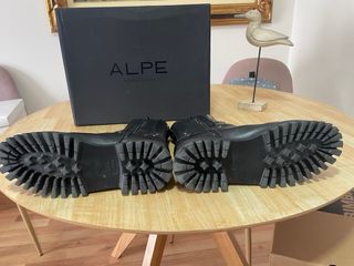 Botas Alpe Piel Tachuelas Negra Talla 40