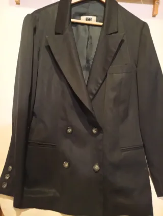 Americana negra doble botonadura mujer