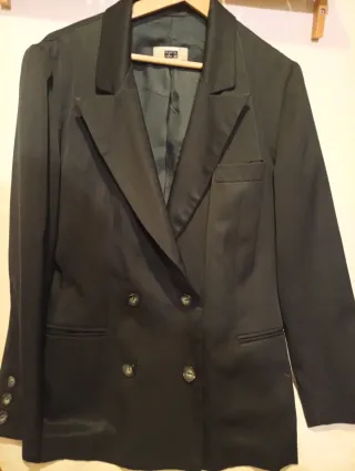 Americana negra doble botonadura mujer