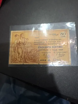 Billete 50 Céntimos Hóstoles 1937