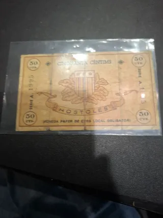 Billete 50 Céntimos Hóstoles 1937