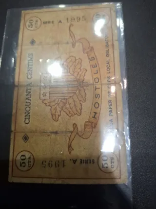 Billete 50 Céntimos Hóstoles 1937
