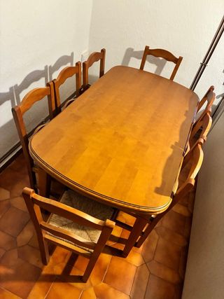 Mesa comedor extensible y 8 sillas