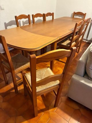 Mesa comedor extensible y 8 sillas