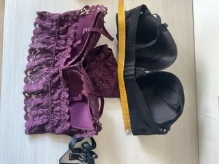 Set reggiseni pizzo nero e viola