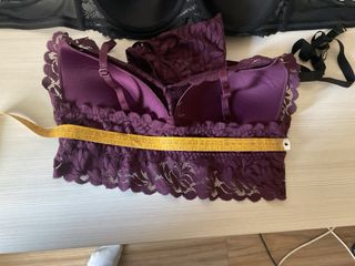 Set reggiseni pizzo nero e viola