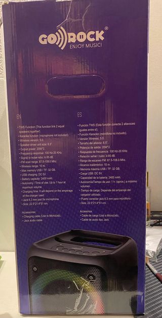 Altavoz Portátil GO ROCK Wireless LED