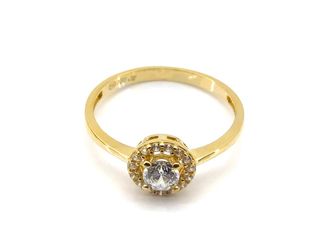 sortija oro 18k con piedra con circonita t. 15 (17,52 mm)