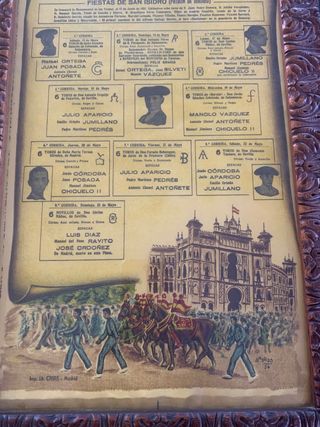Cartel Toros Madrid 1954 Fiestas San Isidro