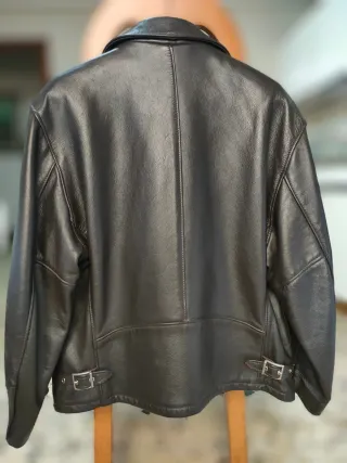 Cazadora de cuero Schott NYC, marrón oscura