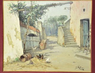 Dipinto Antico Olio su Compensato Firmato