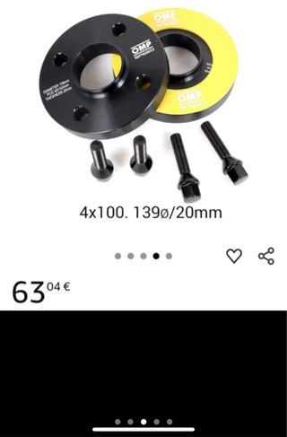 Separadores 4x100  2cm omp Aluminio