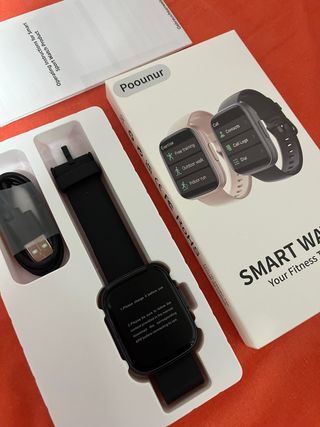 Reloj Inteligente Poounur Negro/Rosa