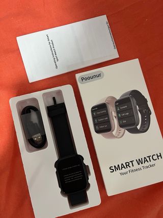 Reloj Inteligente Poounur Negro/Rosa