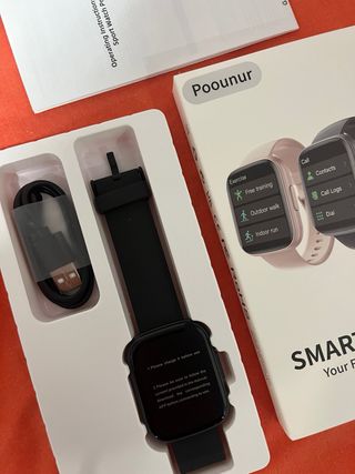 Reloj Inteligente Poounur Negro/Rosa