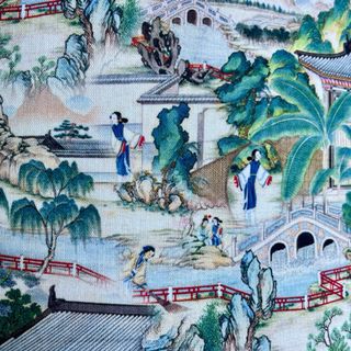 Pantalla lámpara escenas orientales