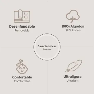 MINICUNA plegable tijera madera, colchón+sábanas