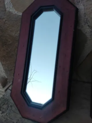 Pareja de espejos madera y cristal