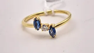 Anillo Oro 18k Zafiros y diamante