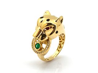 sortija oro 18k con piedra con circonita