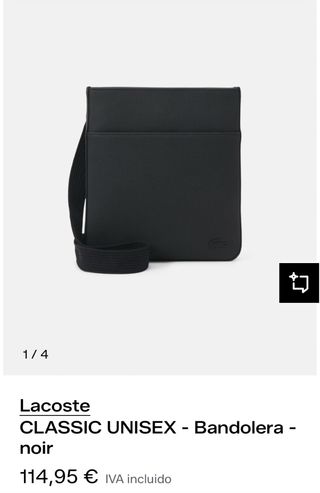 Bandolera Lacoste Negra Unisex