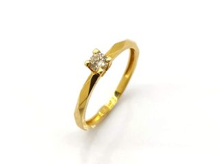 sortija oro 18k con piedra con diamante