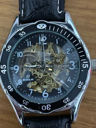 Reloj Automático Goer Skeleton Esfera Transparente