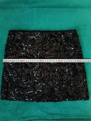 Falda Sweet Miss negra lentejuelas