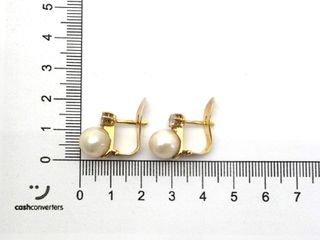 pendientes oro 18k con piedra con diamante,perla