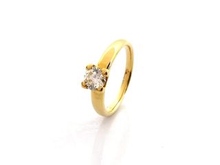 sortija oro 18k con piedra con diamante