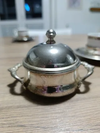 Set caffè porcellana e silver plated