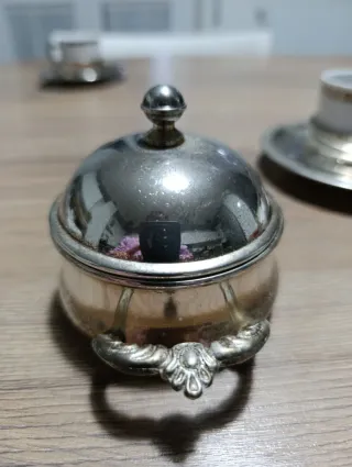 Set caffè porcellana e silver plated