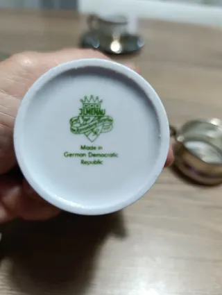 Set caffè porcellana e silver plated