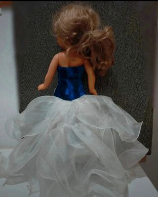 Vestido fiesta terciopelo y organza para muñeca