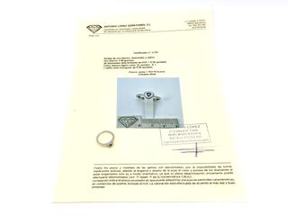 sortija oro 18k con piedra con diamante,zafiro