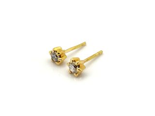 pendientes oro 18k con piedra con diamante