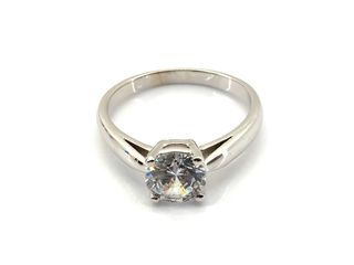 sortija oro 18k con piedra con circonita t. 18 (18,47 mm)