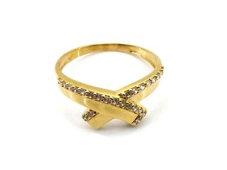 sortija oro 18k con piedra con circonita t. 22 (19,74 mm)