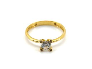 sortija oro 18k con piedra con circonita t. 19 (18,79 mm)
