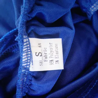 Vestido azul eléctrico fruncido glamour